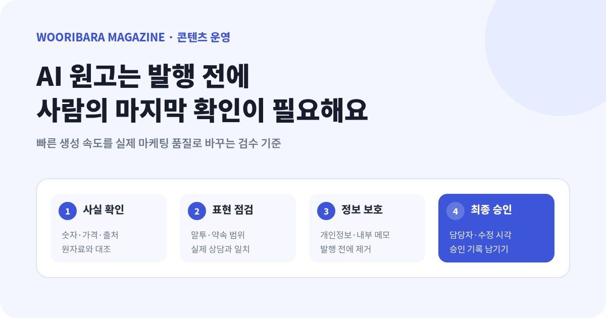 AI 초안부터 사람의 최종 승인까지 이어지는 검수 과정